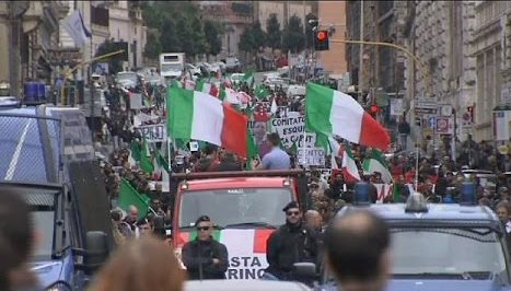 Массовые демонстрации против иммиграции в Риме
